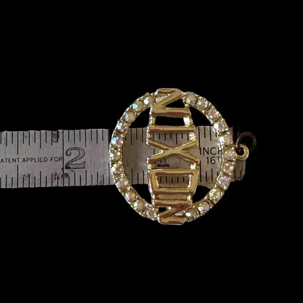 Signed NIXON President AB Rhinestone Jeweled Pendant 1.5